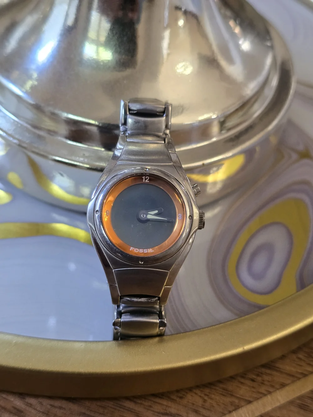 Fossil Texas Longhorns Stainless Steel Watch with Orange Accents